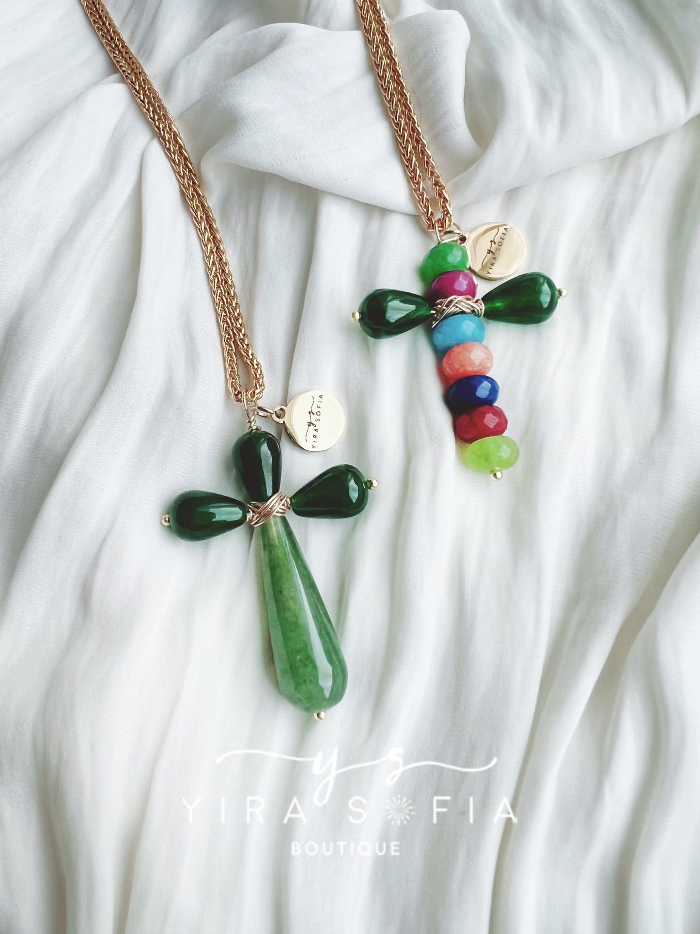 Green Cross Necklace